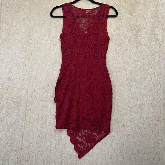 Urban Outfitters Kimchi Blue Red Lace Bodycon Dress‎ Sz Small Made In USA - Picture 2 of 14